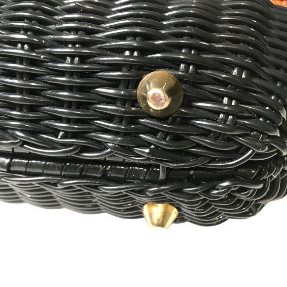 Vintage Woven Mini Top Handle Bag with Gold Chain Strap - Picture 8 of 15
